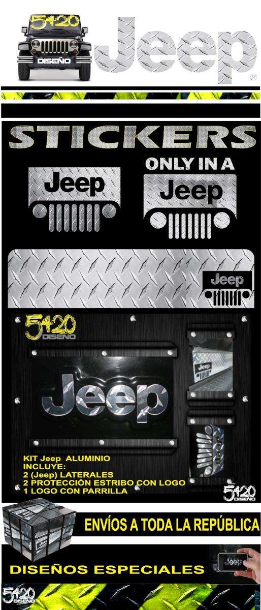 Calcomanias stickers jeep 4 x 4 vinyl autoadherible en 