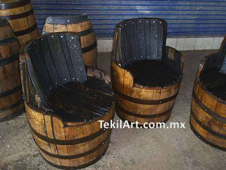 Muebles rústicos hechos con barril de roble en Guadalajara - Muebles