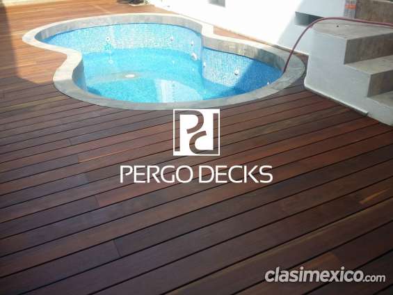 Deck de madera y sintético para alberca en Monterrey - Otros Servicios