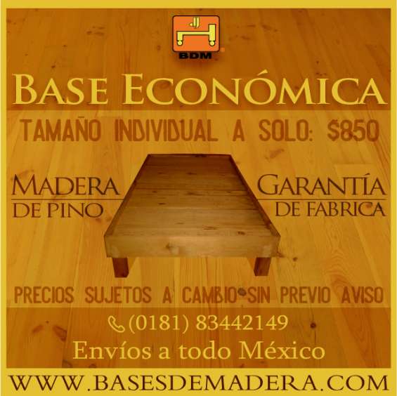 Bases de madera mty. en Monterrey Muebles 198136